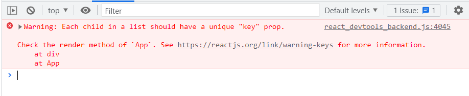 missing key warning in react